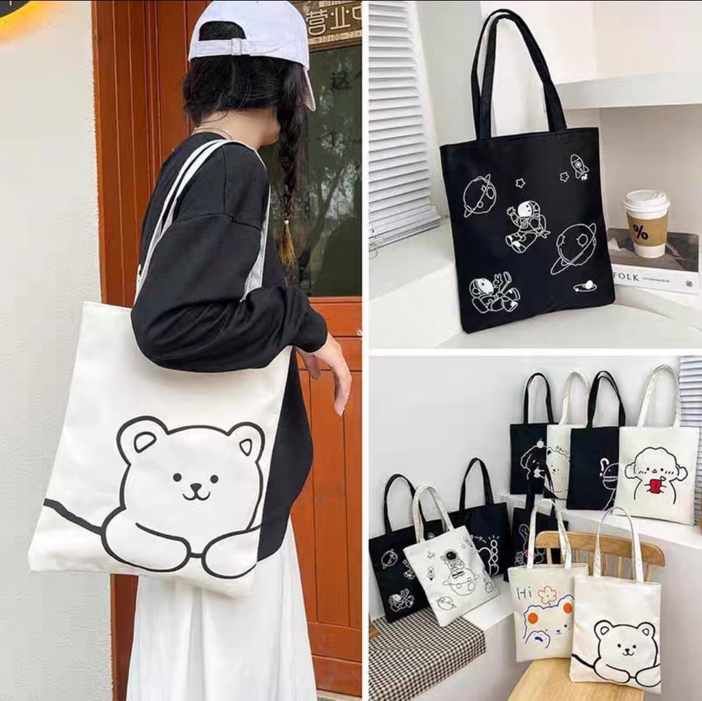 Student Tuition Bag Tote Bag With Zip Canvas Beg Tuisyen Galas Tepi ...