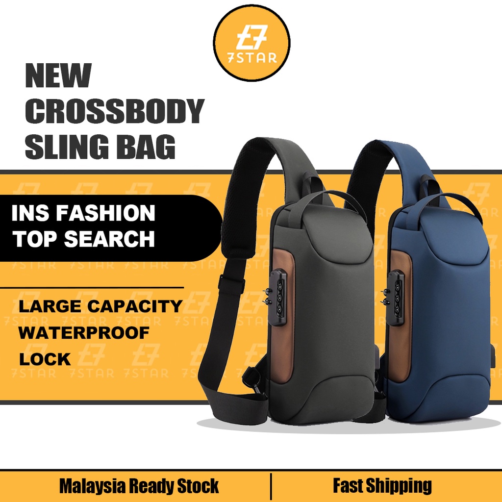 7star Rambo Men Anti-theft Lock Sling Bag Fashion Chest Pack Waterproof ...