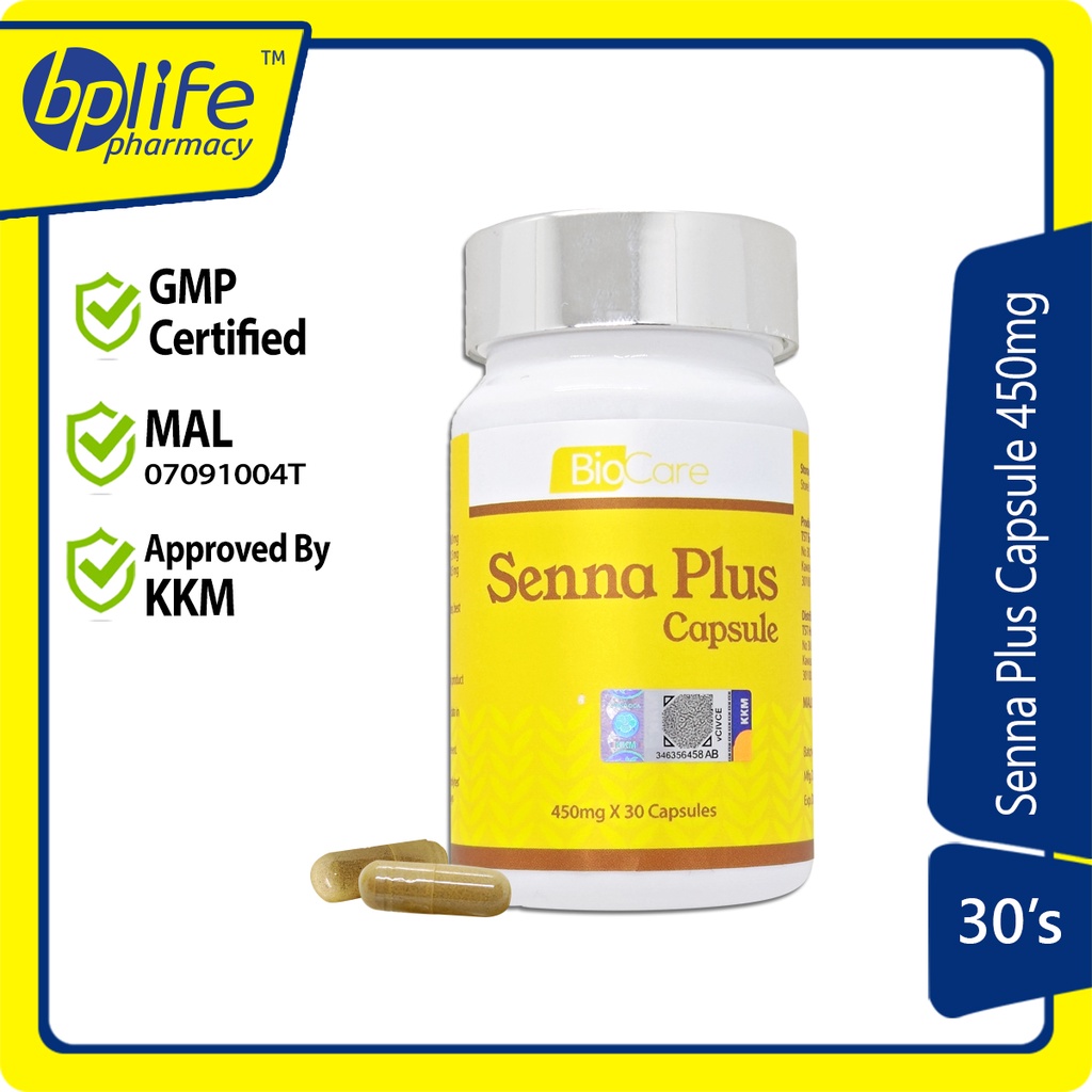 BioCare Senna plus Capsule 450mg 30's / Kapsul Senna / Kapsul Daun ...