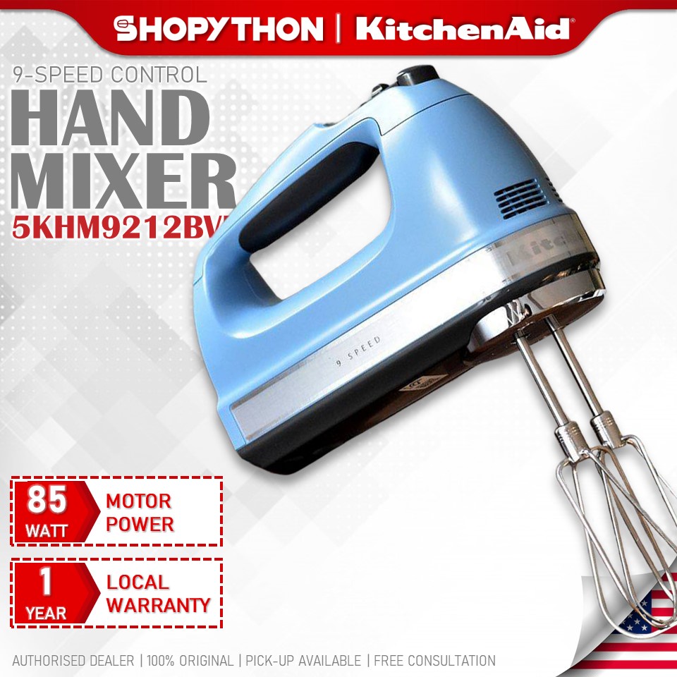 KITCHENAID 9 Speed Hand Mixer 5KHM9212BVB Velvet Blue (85W) Pengadun