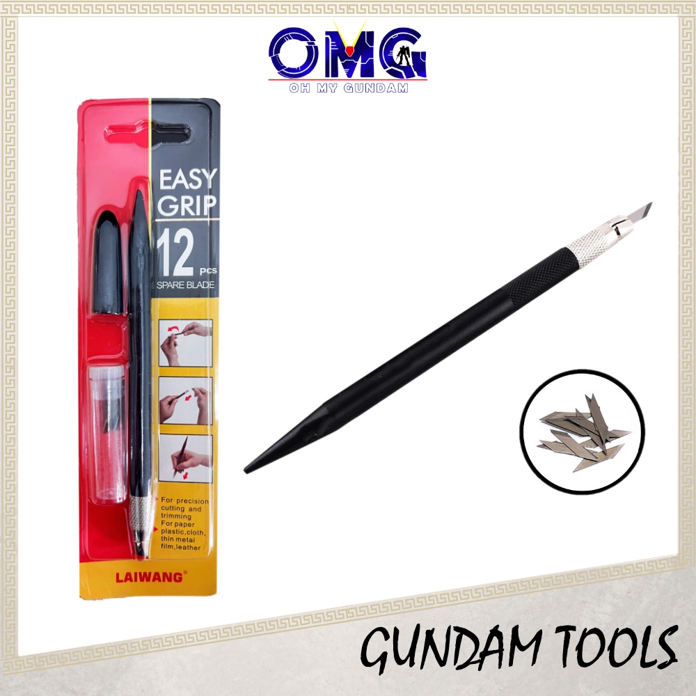 Gundam Tool Lai Wang Hobby Knife Model LW668 Tools Easy Grip 12 pcs Blade Gundam Knife Cutter