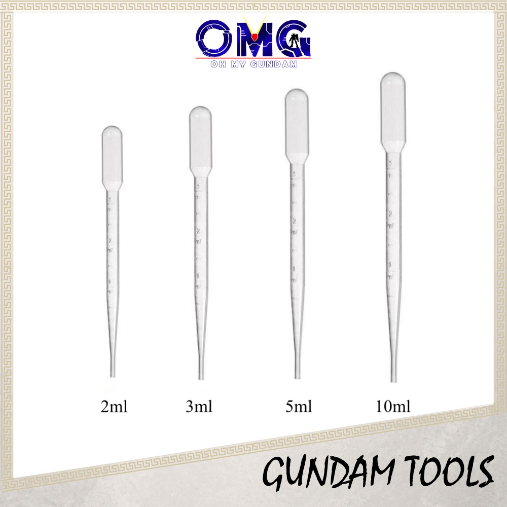 Tool Plastic Disposable Dropper 2ml/3ml/5ml/10ml (4 Units) Gundam Tool