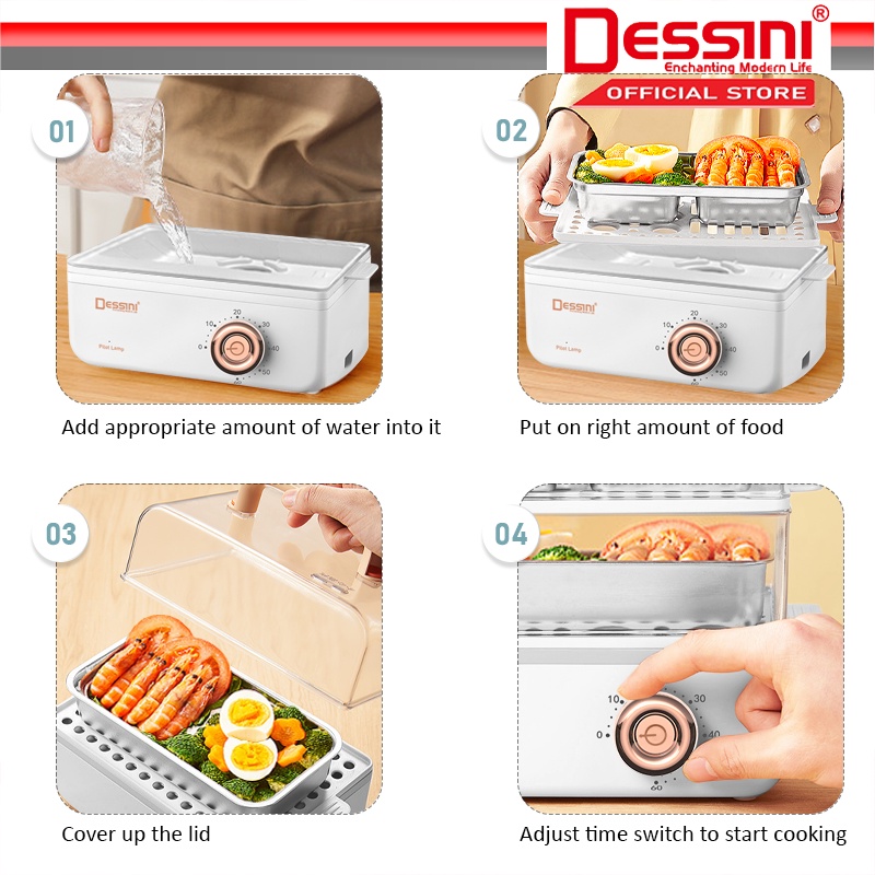 Dessini Italy Non-Stick Stainless Steel Electric Rice Cooker (3L ...
