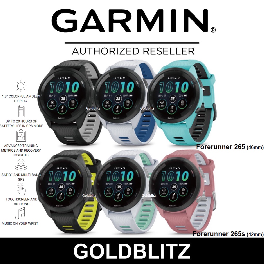 Garmin Forerunner 265 265S Music AMOLED Running GPS Multi Sport ...