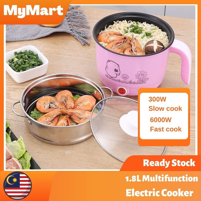 Mini Electric Rice Cooker Non-stick Cooking Machine 1.8L Single/Double  Layer Hot Pot Multifunction Electric Rice Cooker for Home