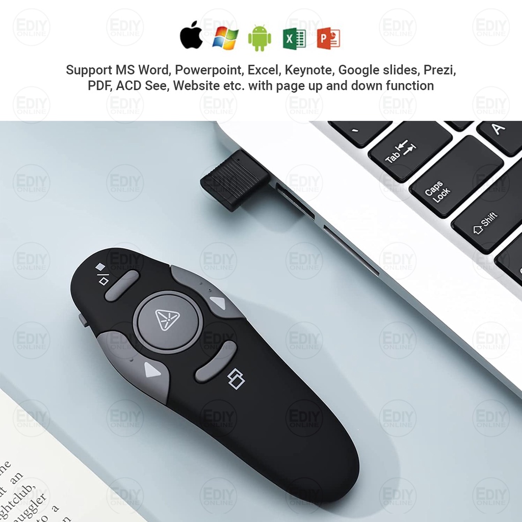 USB Wireless Presentation Slide Pointer Remote Control Clicker Flip ...