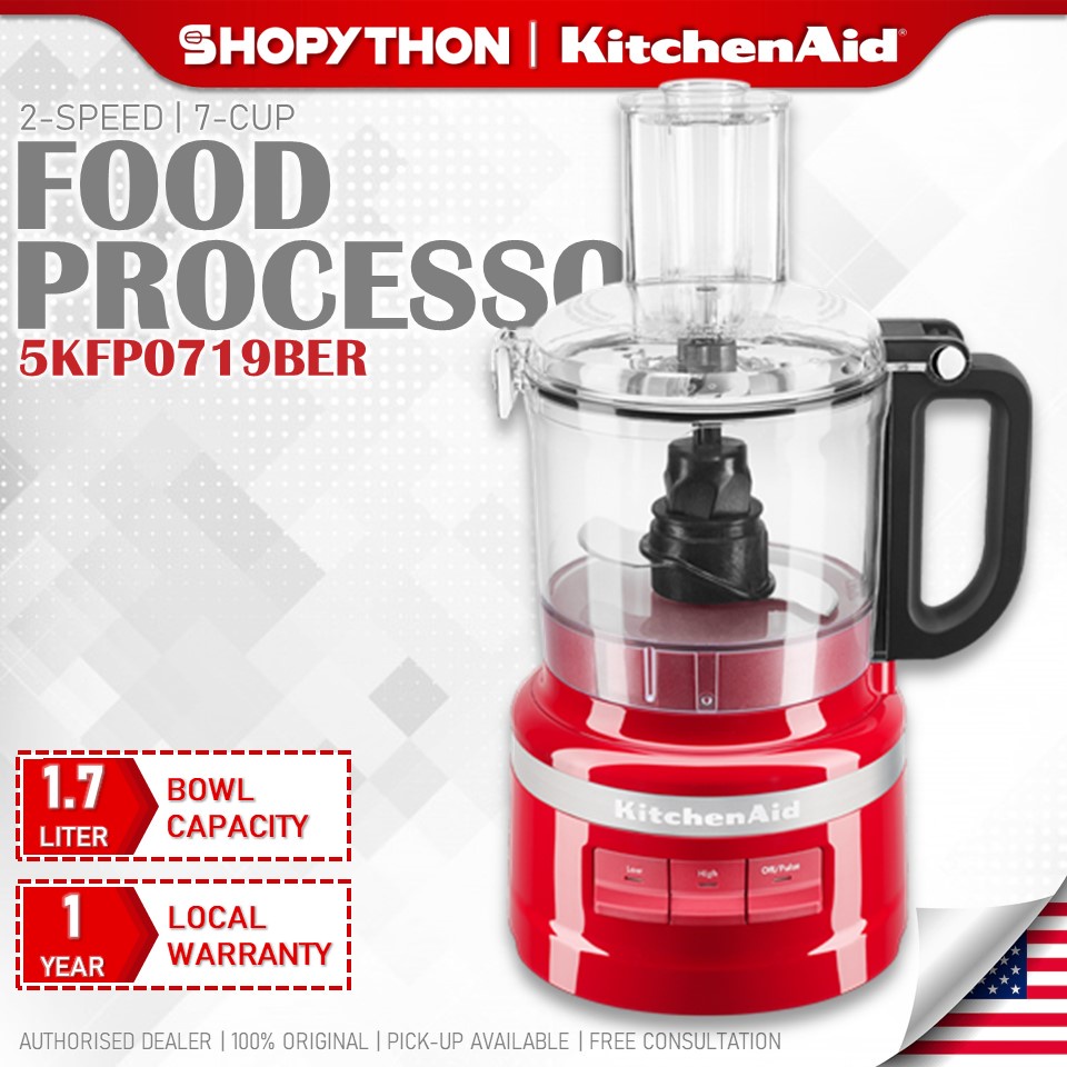 KITCHENAID 7Cup Food Processor 5KFP0719BER Empire Red (1.7L/250W