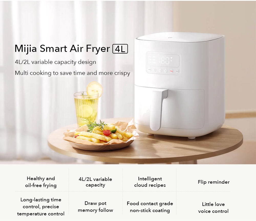XIAOMI MIJIA Smart Air Fryer 6.5L Tender Roasted Version Low Oil Light Fat  Fryer Multifunctional