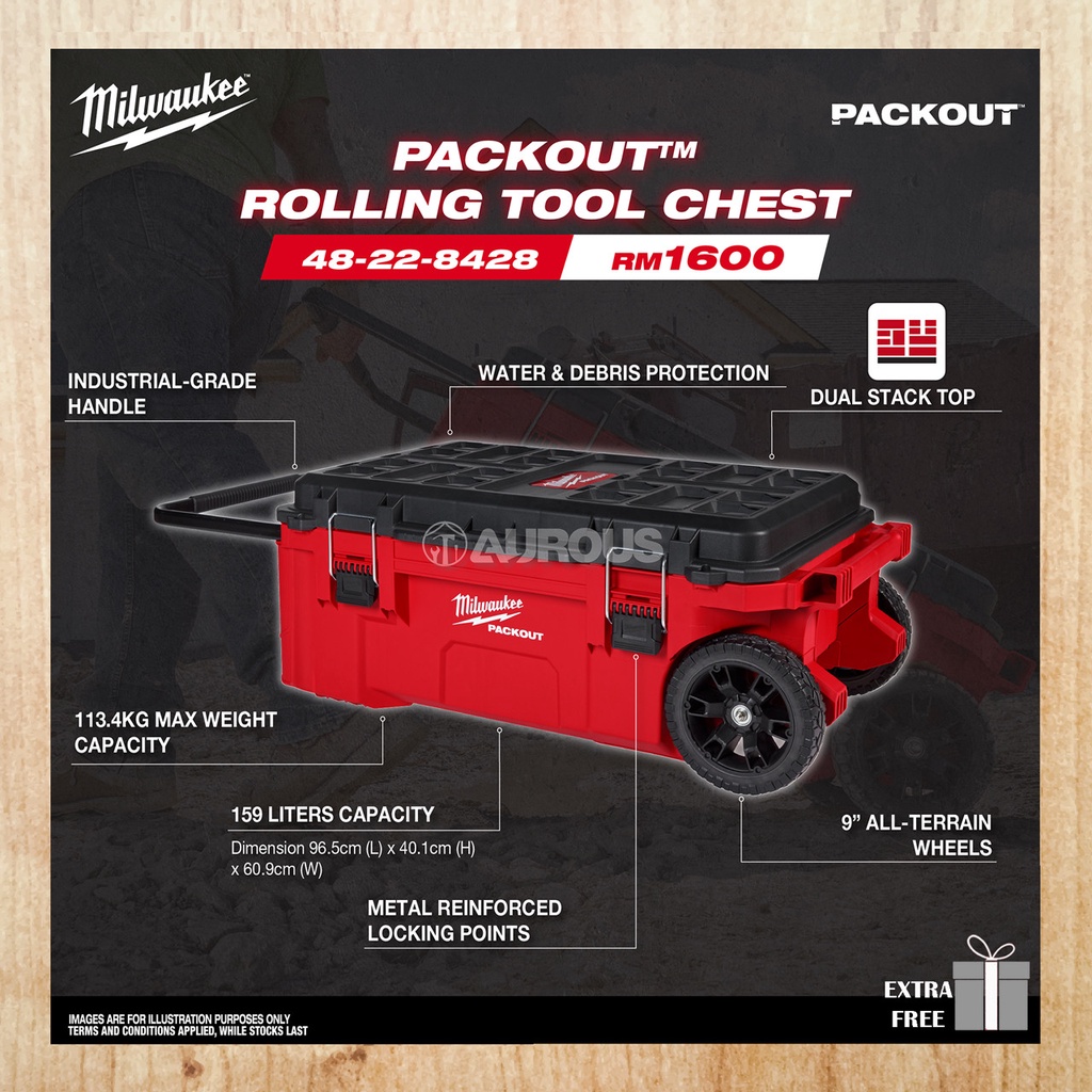 MILWAUKEE PACKOUT ROLING TOOL CHEST (48-22-8428) | Shopee Malaysia