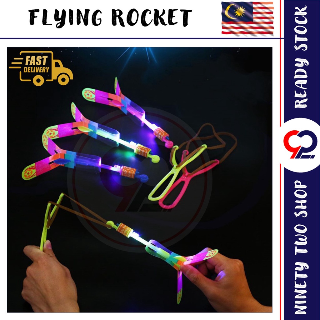 LED Helicopter Flying Arrow Flying Rocket Flash Classic Elastic Toys
