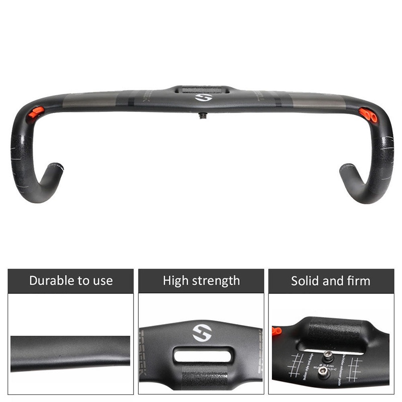 TOSEEK full carbon handlebar 400-440mm31.8mm Road Bike Handlebar ...