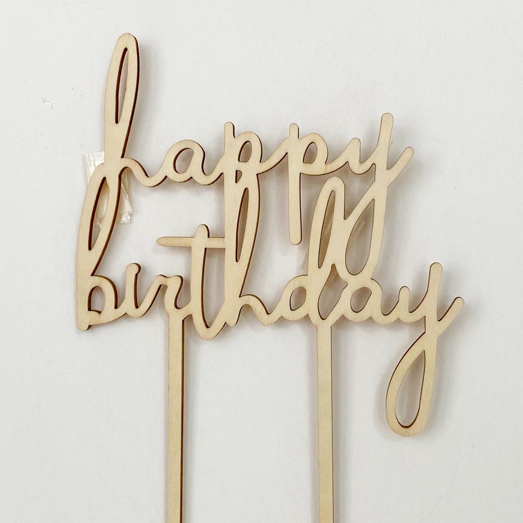 Wooden Happy Birthday Cake Topper Premium Hand Craft Cake Baking ...