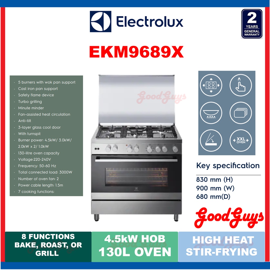 Electrolux EKM9689X Professional Range Cooker Electric Oven 130L