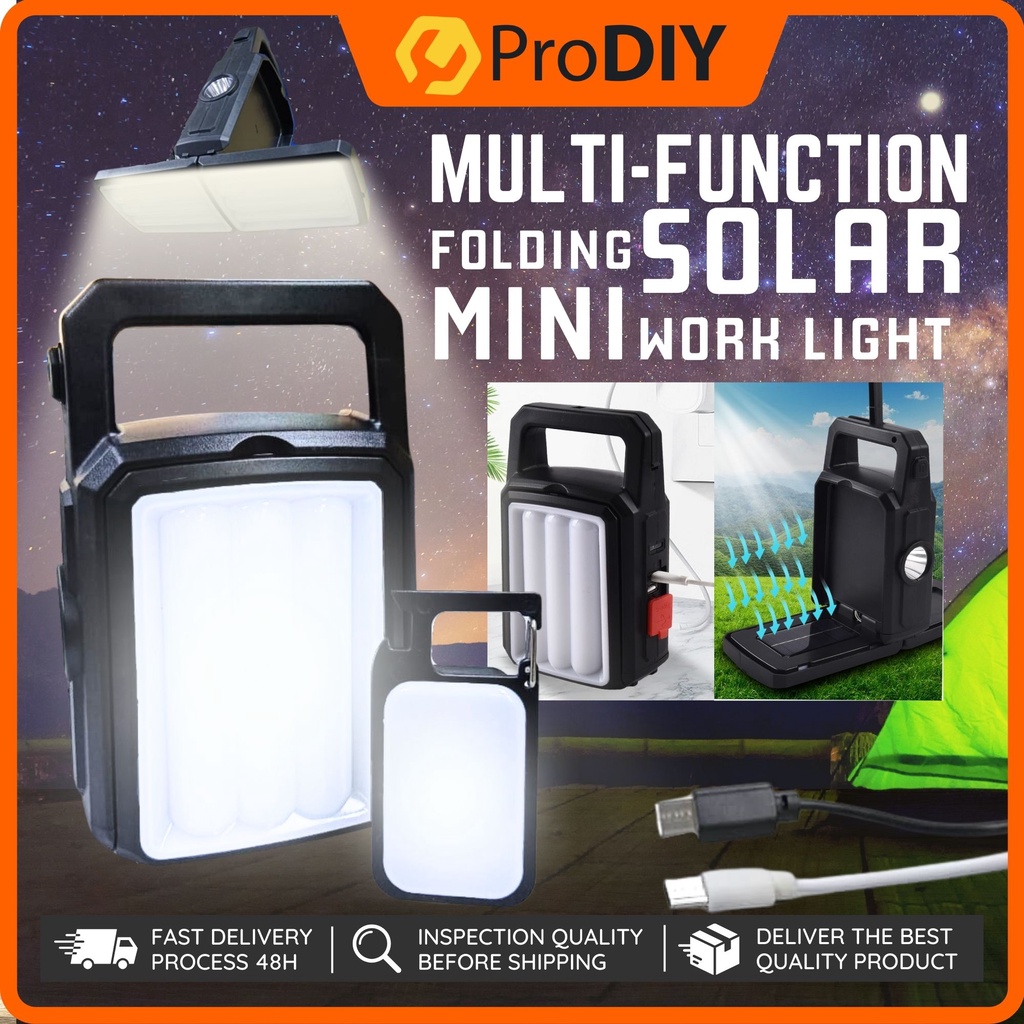 MultiFunction Folding Solar Work Light Mini Work Light Portable