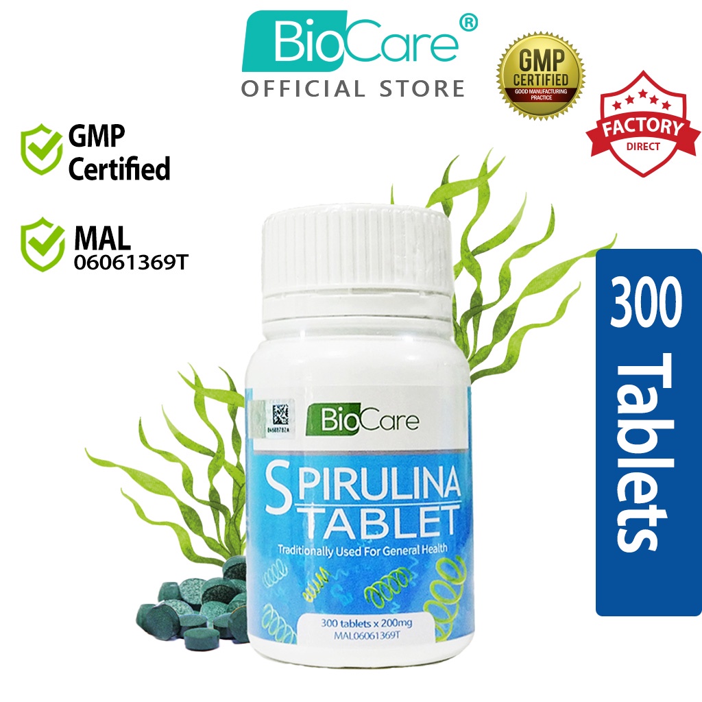 Biocare Spirulina Tablet (200mg x 300 Tablets) Shopee Malaysia
