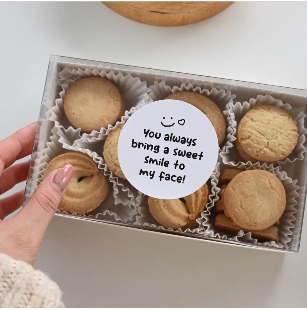60Pcs Thank you Square Circle Handmade Cake Packaging Sealing Label