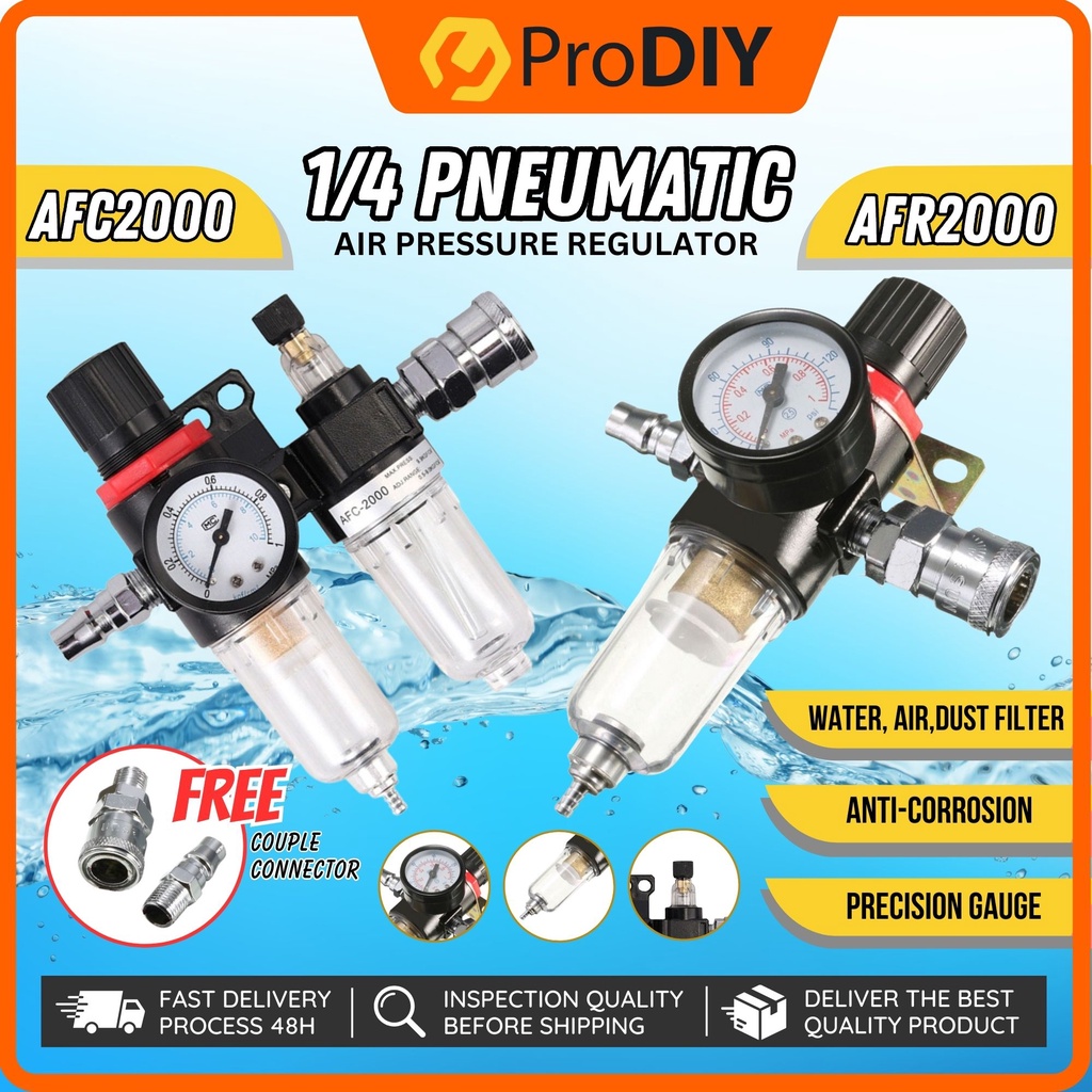 AFR2000 / AFC2000 1/4 inch Pneumatic Air Pressure Regulator Water with