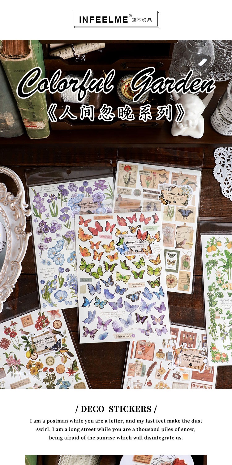 Journamm Butterfly Floral Stickers DIY CUT Creative Scrapbook Supplies ...