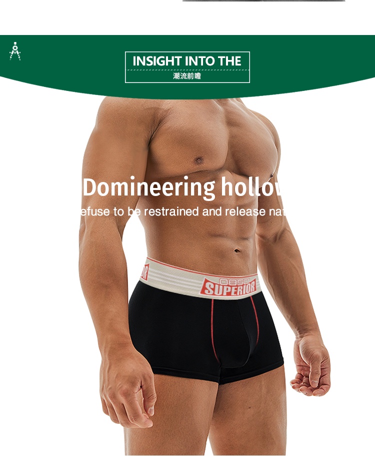 Cotton Boxer Man's Underwear Men Low Waist Wide Belt Men's Underpants ...