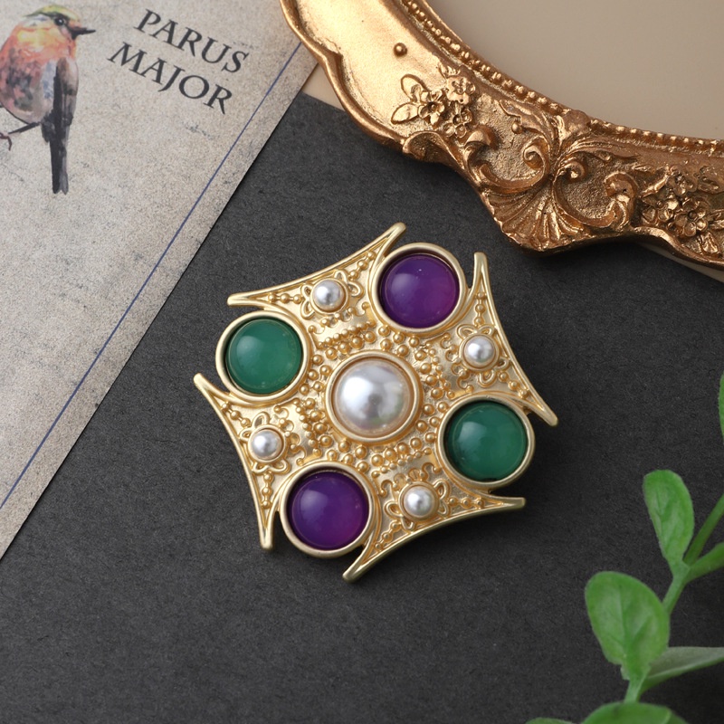 Broche ROCHAS Vintage Années 90 - Style Baroque Oversize - Neuf Avec étiquettes - Doré