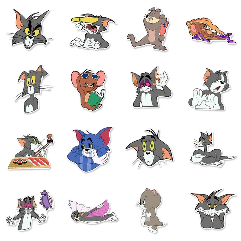 MUYA 50pcs Disney Tom and Jerry Stickers Waterproof Cartoon Vinyl ...