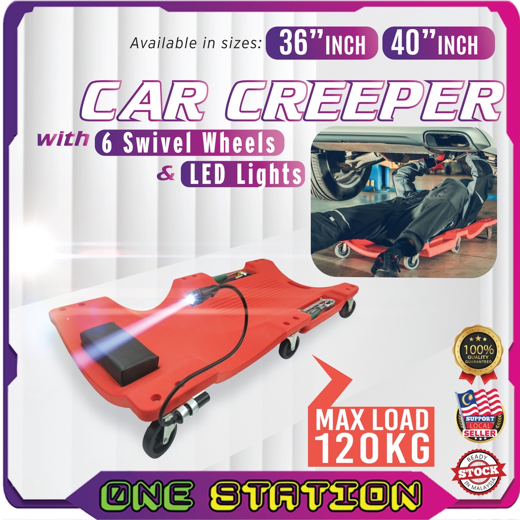36 Inch 40 Inch Car Creeper with Lights and 6 Swivel Wheels Mechanic