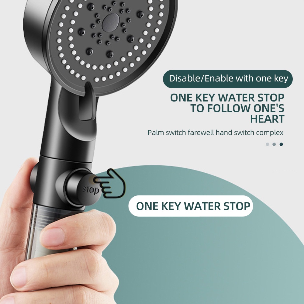 5 Modes Shower Head Adjustable High Pressure Water Saving Shower One ...