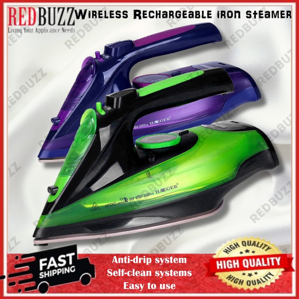 REDBUZZ 2400W Cordless Steamer Wireless Charging Steam Iron Clothes