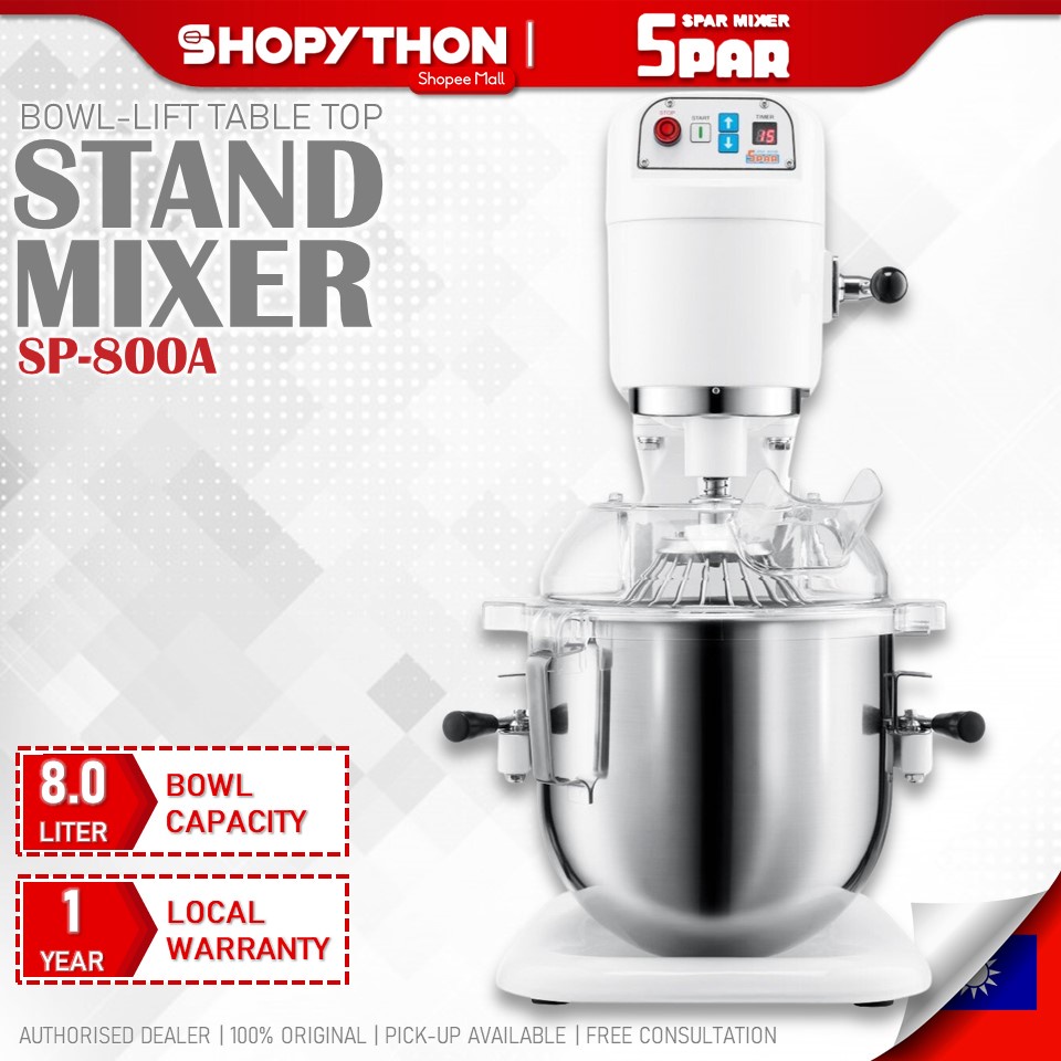 SPAR Table Top Mixer SP800A (8.0L/180W) Light Industrial Heavy Duty