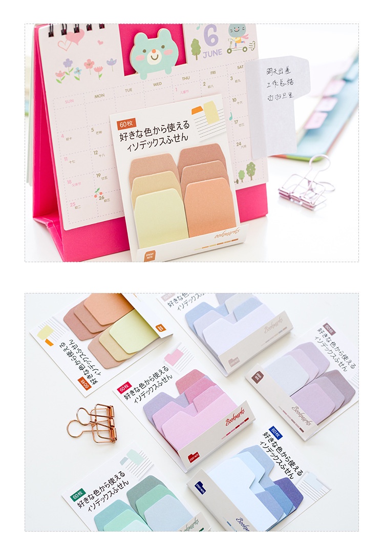 Index Divider Sticky Notes Paper Tabs, 60 Blank Notes per Pack ...