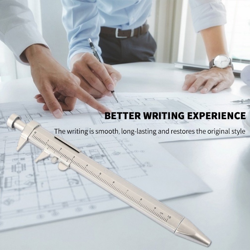 Multifunction 0-100mm Vernier Caliper Roller Ball Pen / Smooth Writing ...