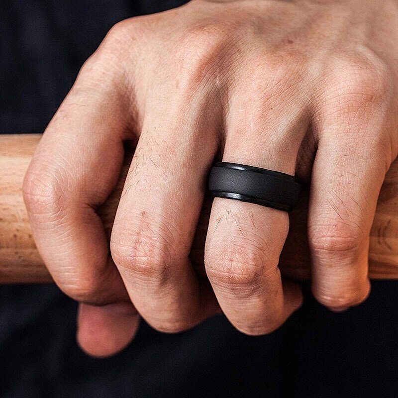 Men Silicone Rubber Ring Men Ring Fashion Unisex Couple Ring Shopee Malaysia