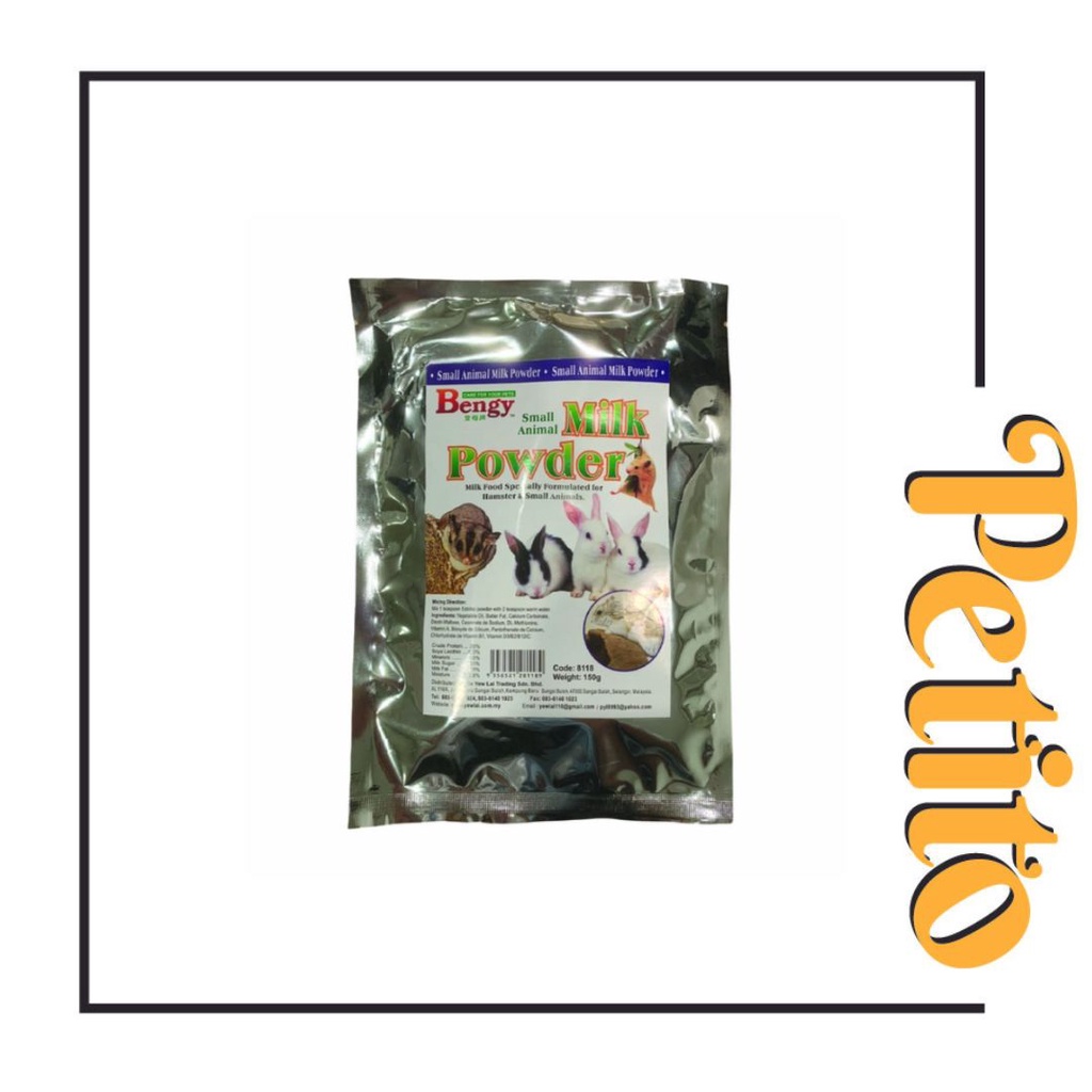 Bengy Small Animal Milk Powder 150g - (Hamster,Rabbit,Sugar Glider ...