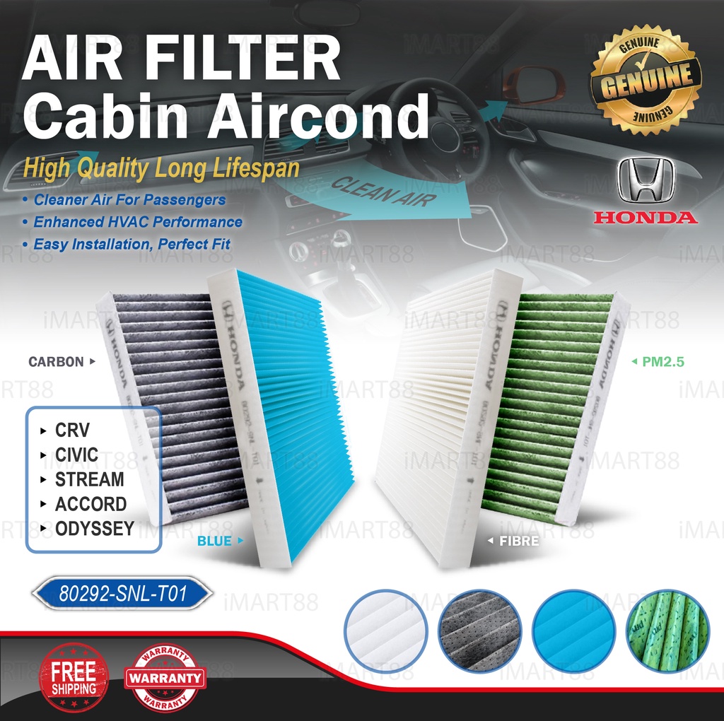 HONDA CABIN AIR COND FILTER CARBON CIVIC FD SNA FB TRO SNB ACCORD SDA