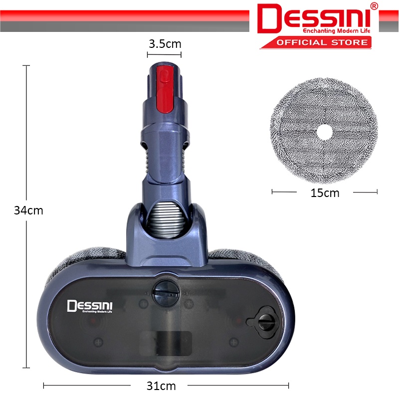 DESSINI ITALY Tornado PRO Electric Spray Mop Vacuum Cleaner Head ...