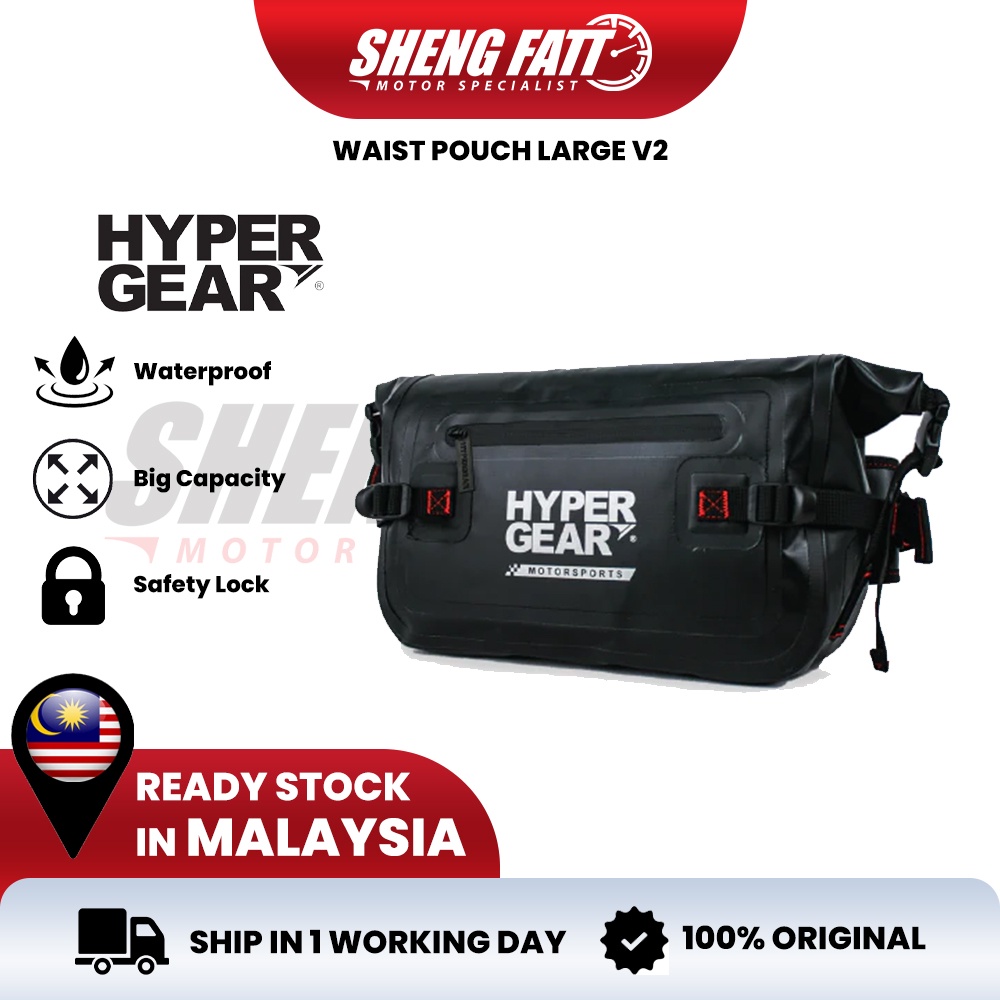 HYPERGEAR Waist Pouch Large V2 Motor Rider Backpack Motorcycle Bag Big Capacity Waterproof Carry