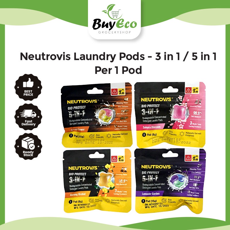 Neutrovis Laundry 1 Pod 【3 in 1 / 5 in 1】 Biodegradable Concentrated