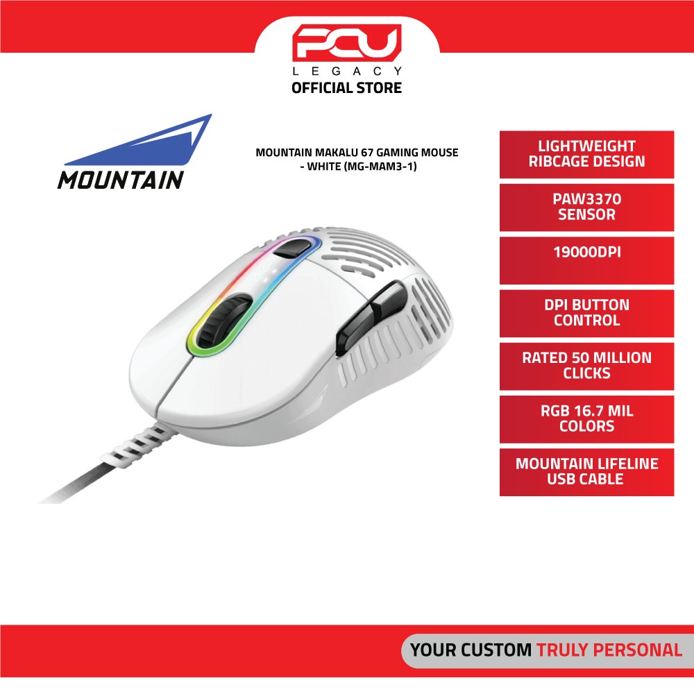 MOUNTAIN MAKALU 67 GAMING MOUSE - WHITE (MG-MAM3-1) | Shopee Malaysia