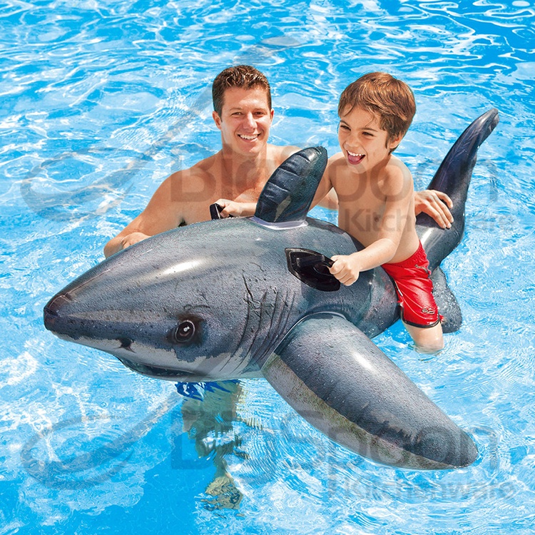 INTEX 57525 Great White Shark Ride-On Inflatable Pool Float | Kids ...