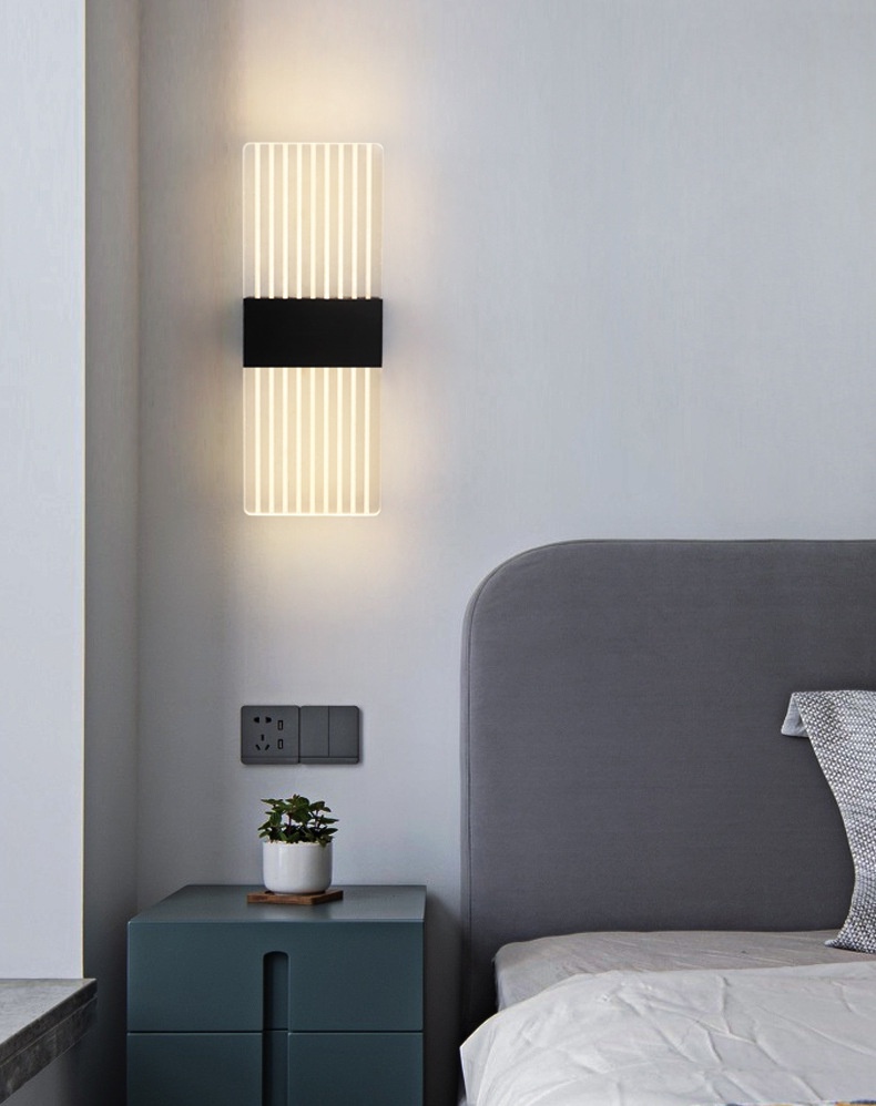 Modern LED Wall Light Living Room Bedroom Minimalist Acrylic Gold Wall ...