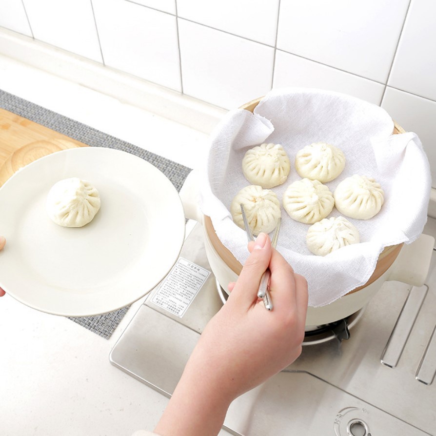 32*32cm Reusable Natural Pure Cotton Steam Cloth Gauze Drawer Mat ...