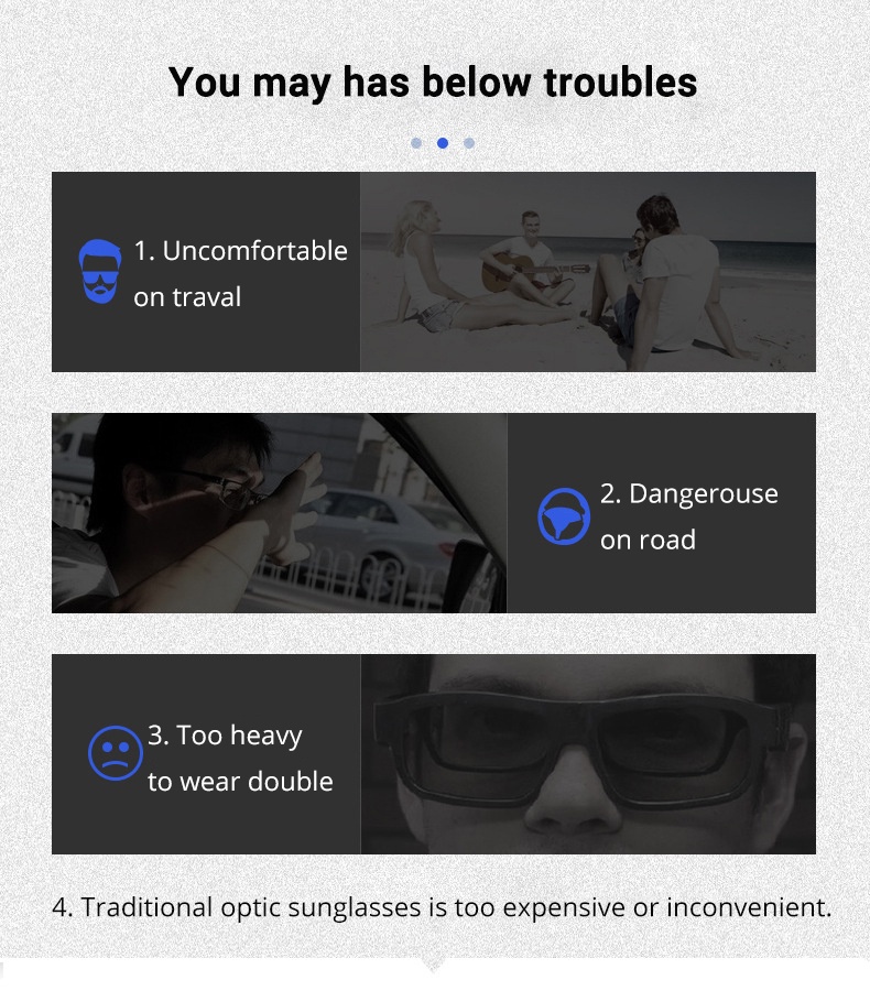 2 in 1 Multi-function Clip On Sunglass Women Cat's Eye Computer Glasses ...
