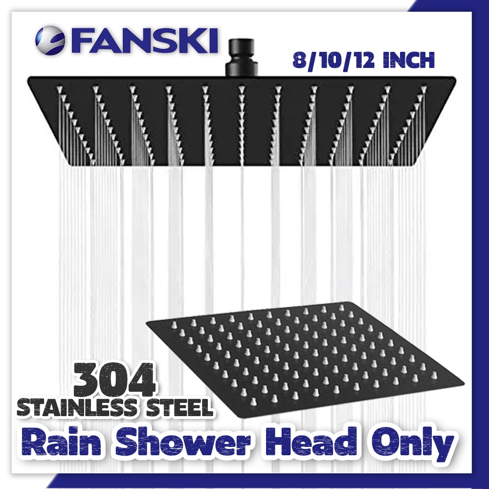 8/10/12 Inch 304 Stainless Steel Rainfall Shower Head High Pressure ...