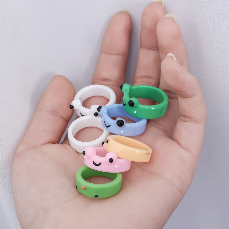 Cute Glowing Frog Rings Resin Finger Circlet Girls Kids Funny ...