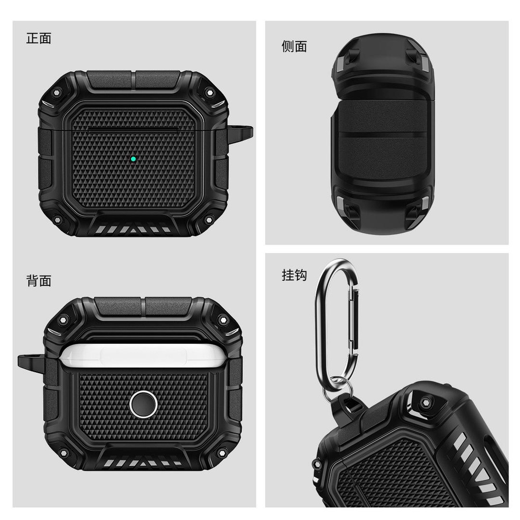 MOJOSKINS Earbud Hard Case Shockproof case Earbud casing Black Green ...