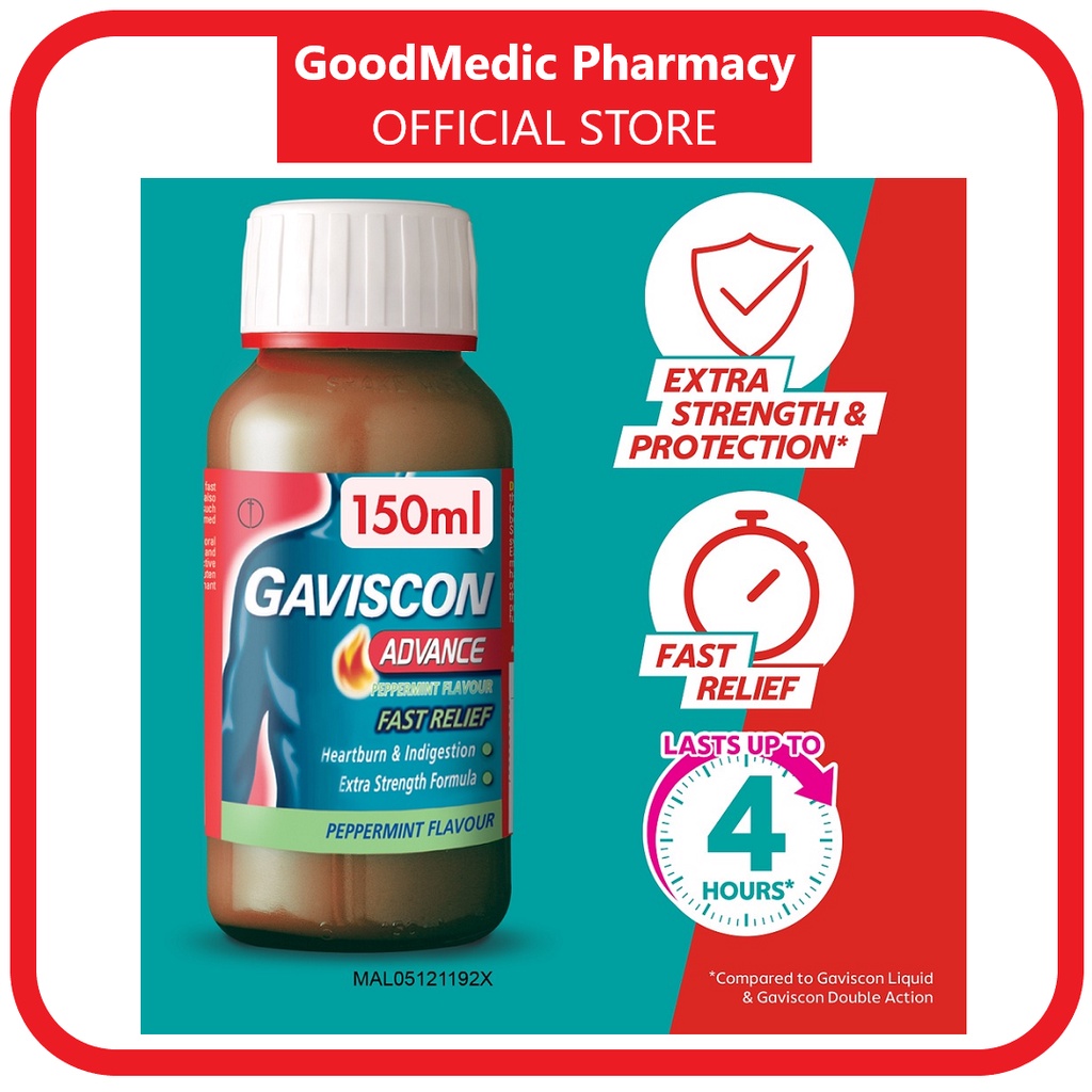 Gaviscon Advance 150ml Fast Relief for Hearburn & Indigestion Extra