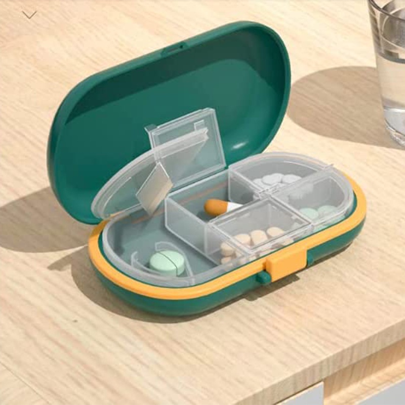 Portable Pill Tablet Cutter Storage Box Multi Section Pills Capsule ...