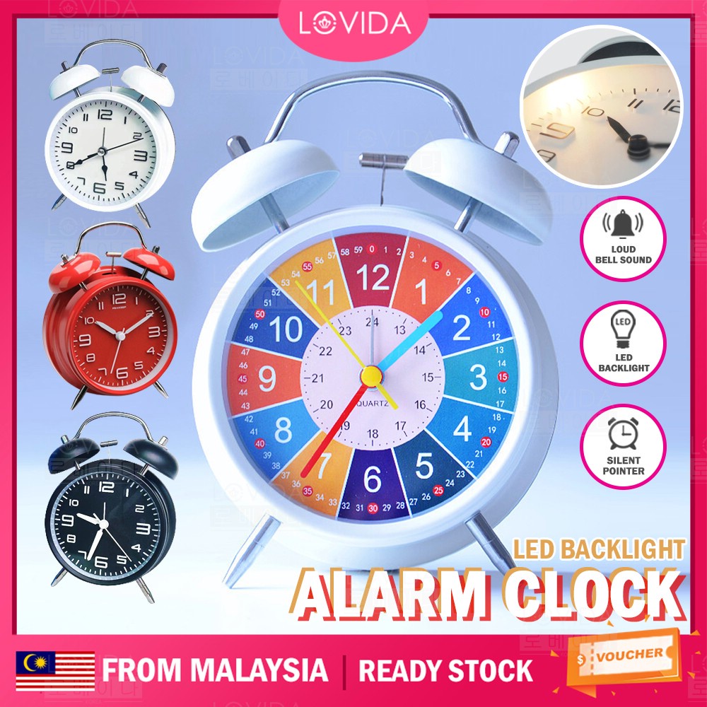 LOVIDA Vintage Steel Alarm Clock Heavy Sleepers Loud Alarm Clock ...