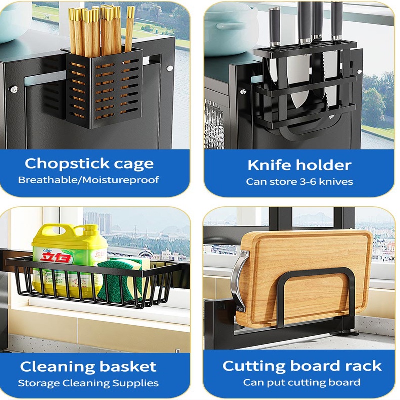 GDeal 85cm/95cm/105cm Kitchen Sink Rack With Cabinet Door Rack Knife ...