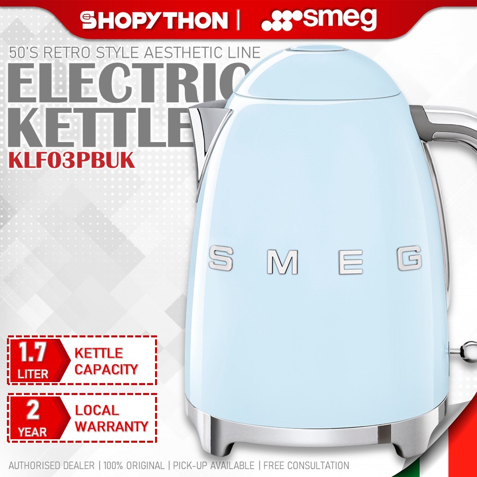 SMEG Electric Kettle KLF03PBUK Pastel Blue (1.7L/3000w) Aesthetic